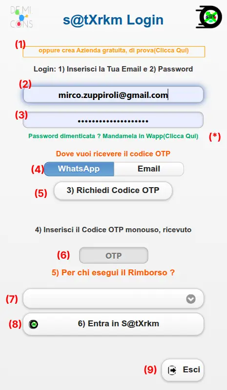 Key areas of the sign-in screen